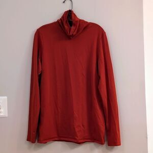Peruvian Connections Orange Pima Cotton Long Sleeve Turtleneck Size XL